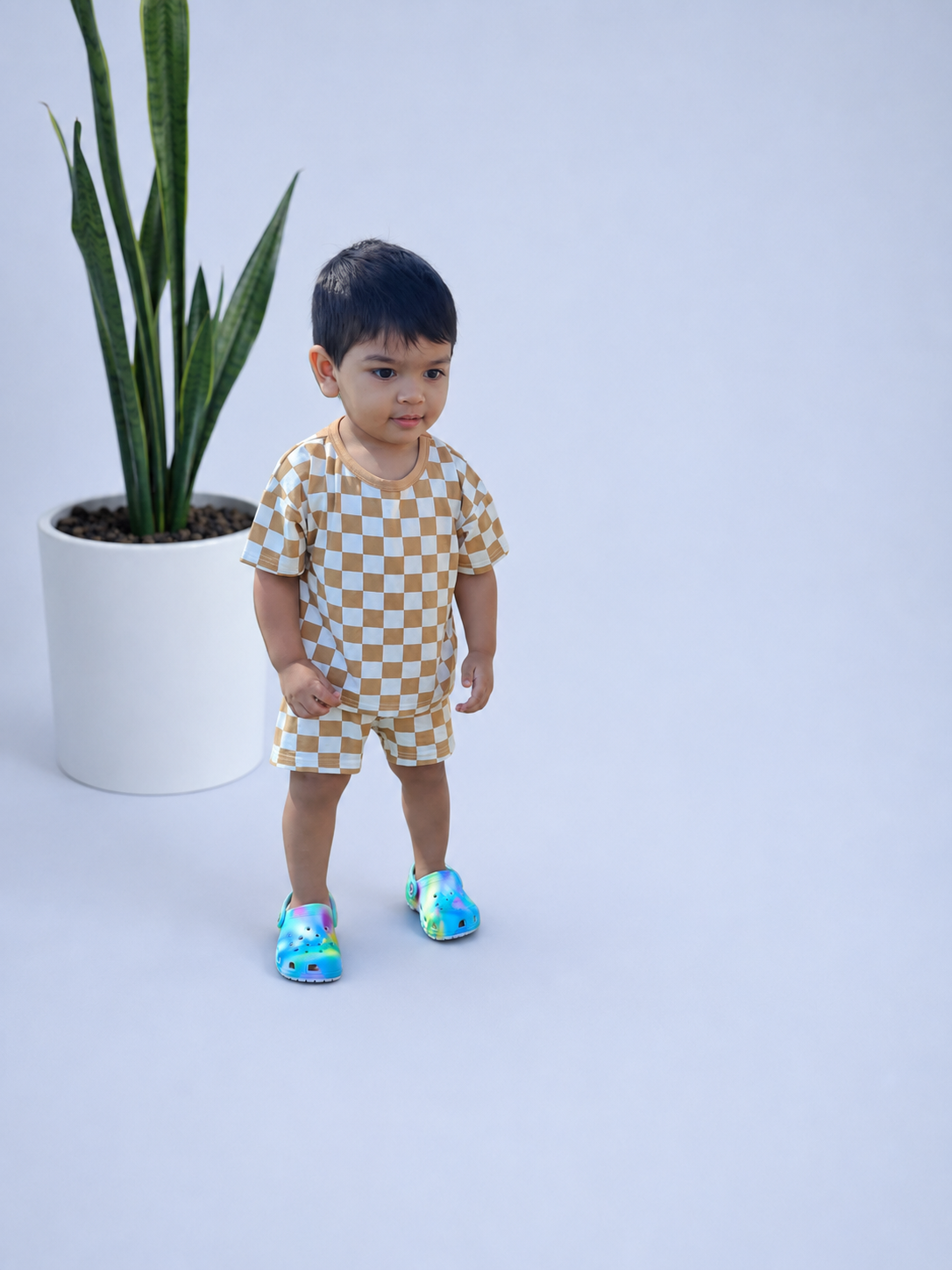 Little Check Tee & Shorts Set