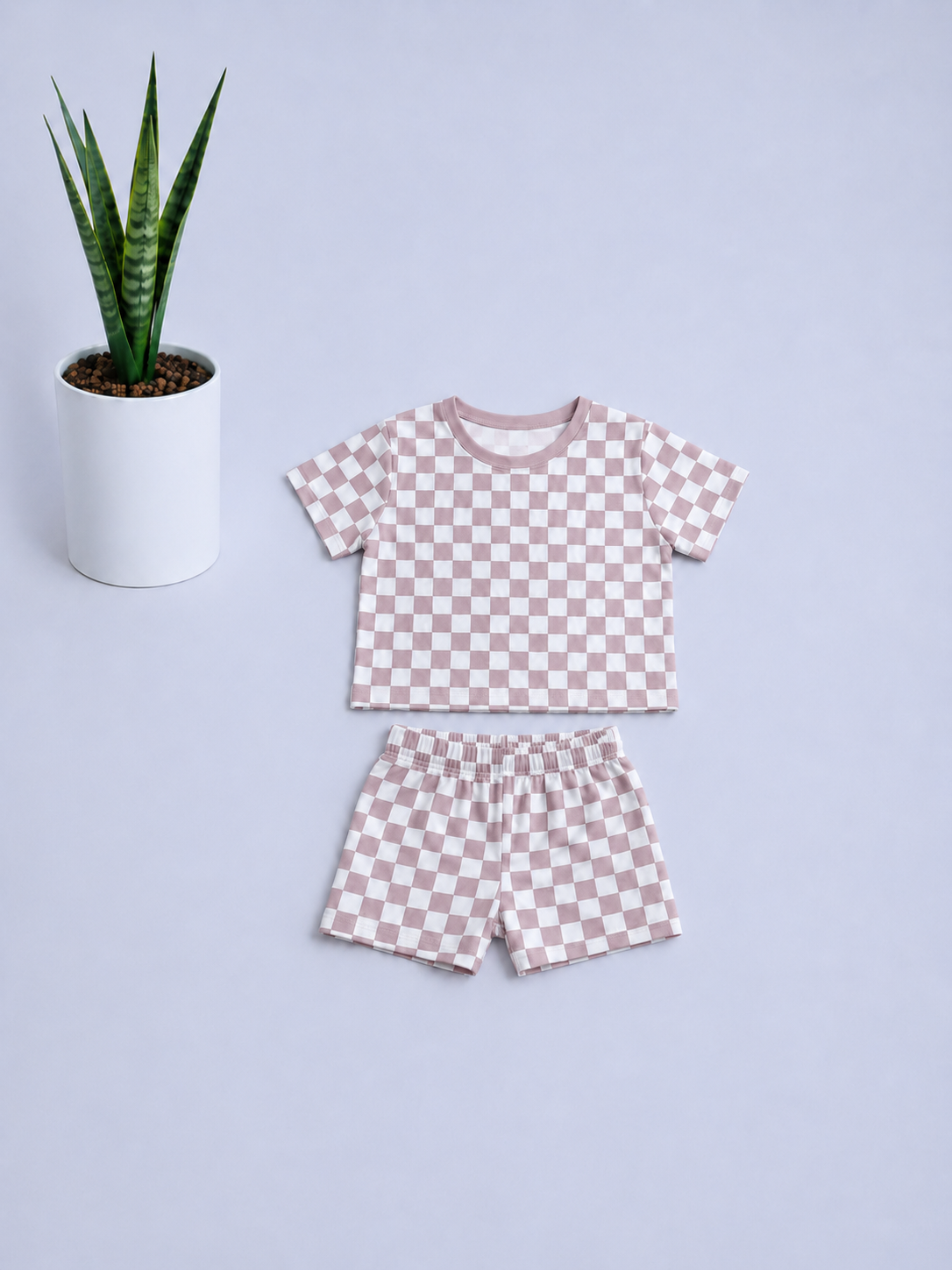 Little Check Tee & Shorts Set