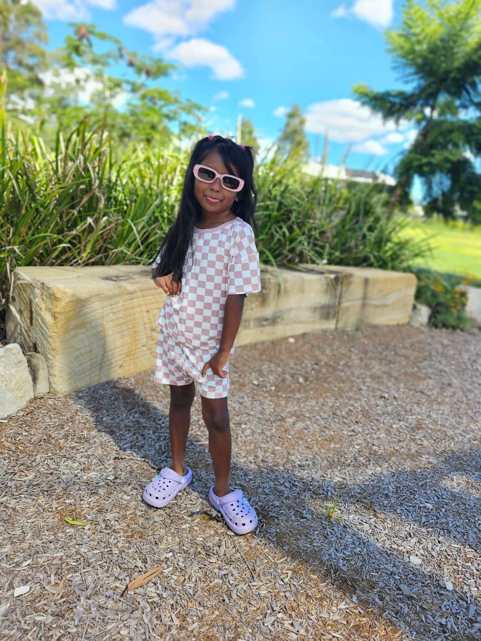 ✨Little Check Tee & Shorts Set✨