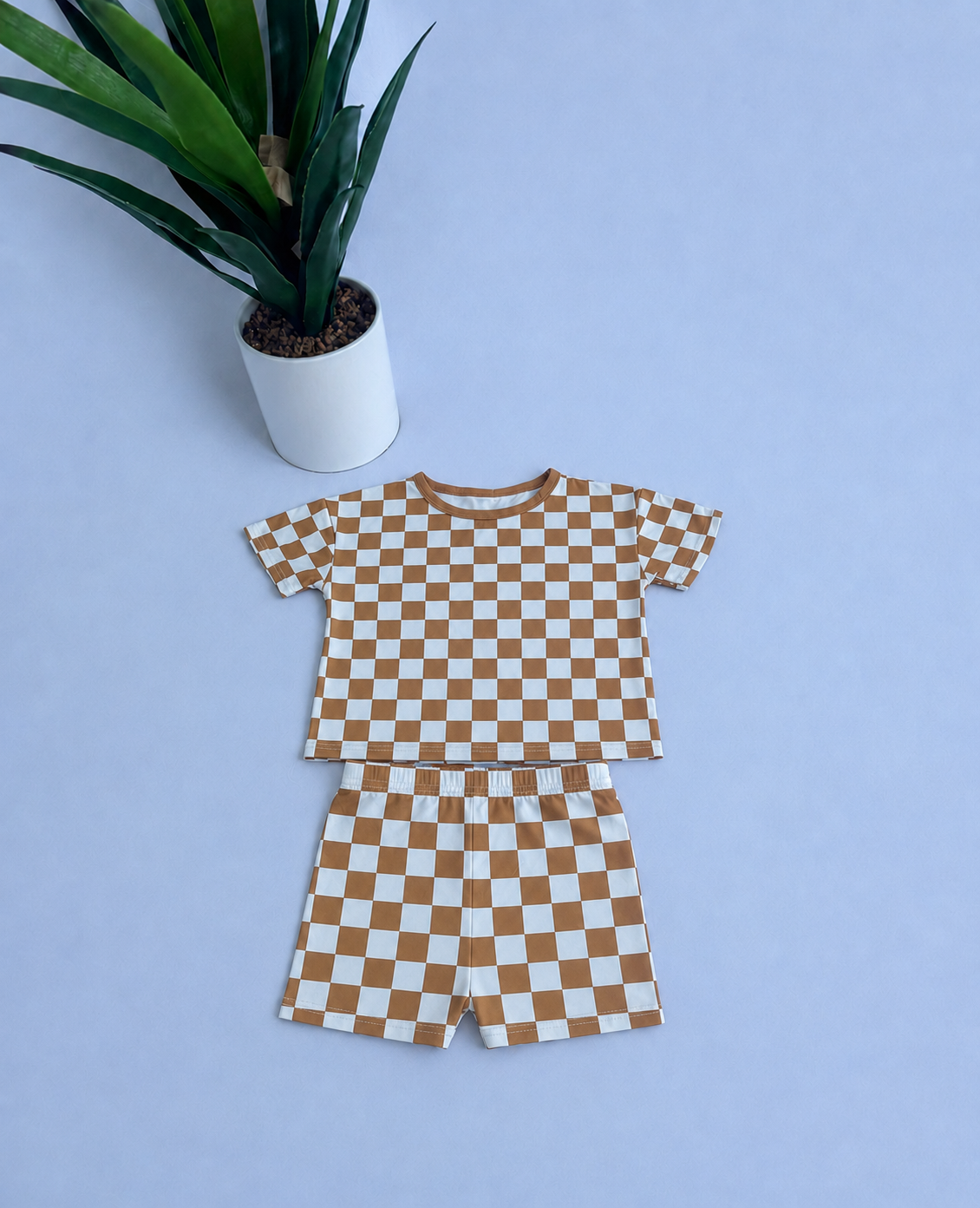 Little Check Tee & Shorts Set