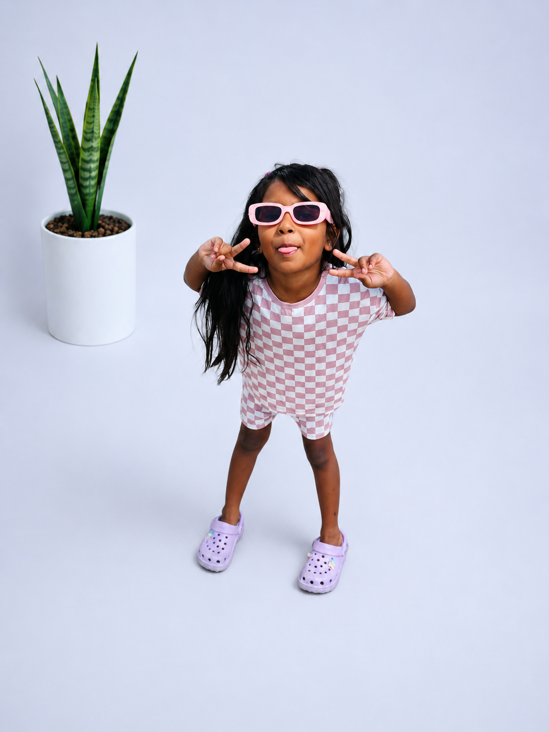 Little Check Tee & Shorts Set