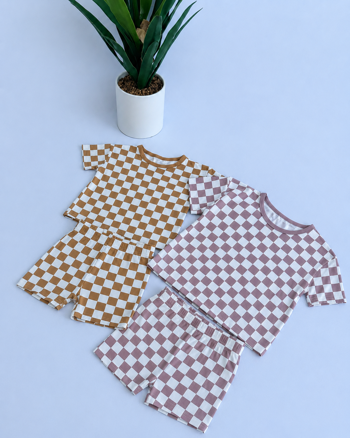 Little Check Tee & Shorts Set