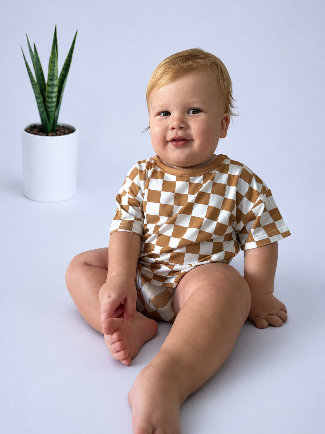 Little Check Tee & Shorts Set