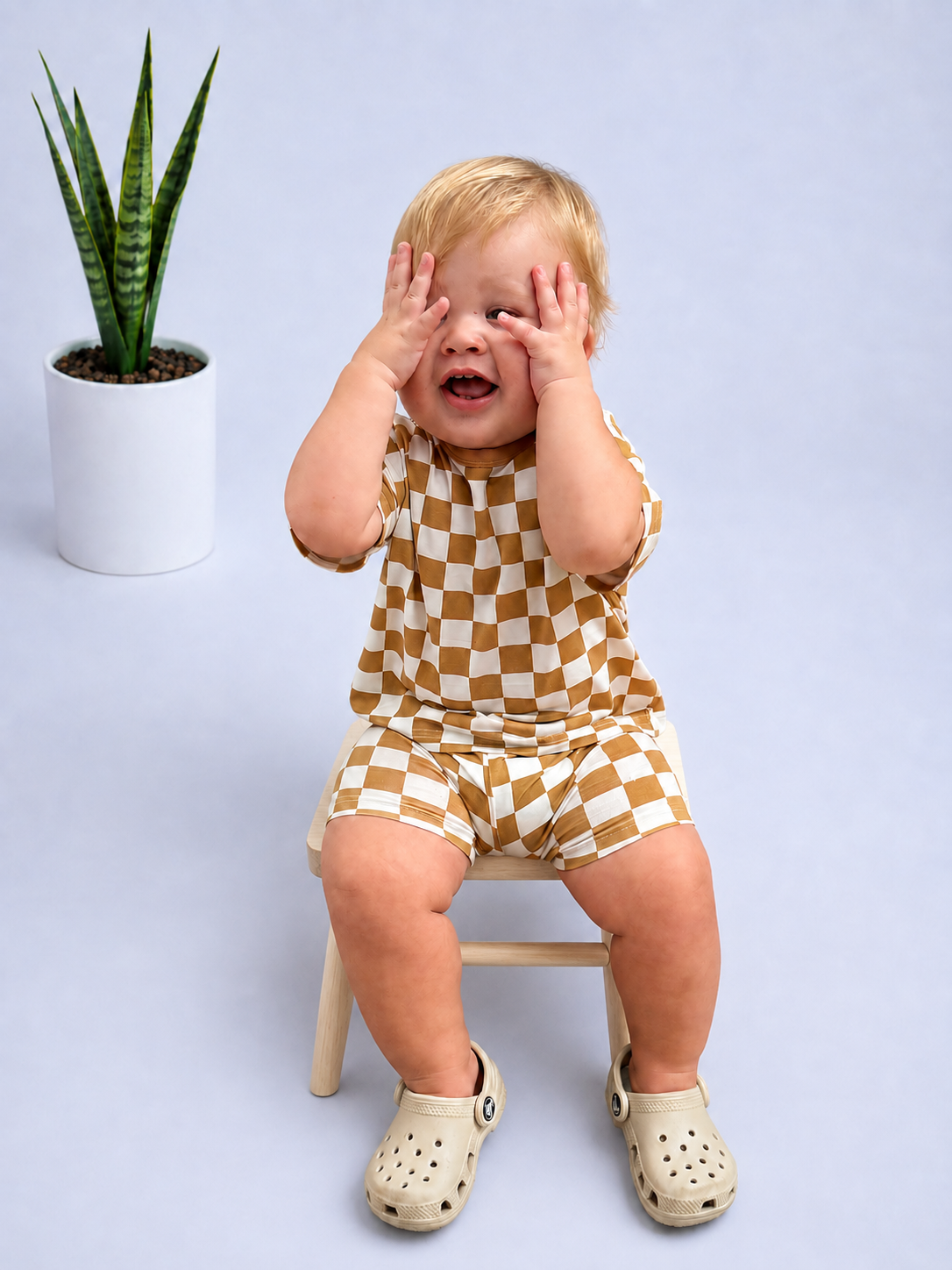 Little Check Tee & Shorts Set